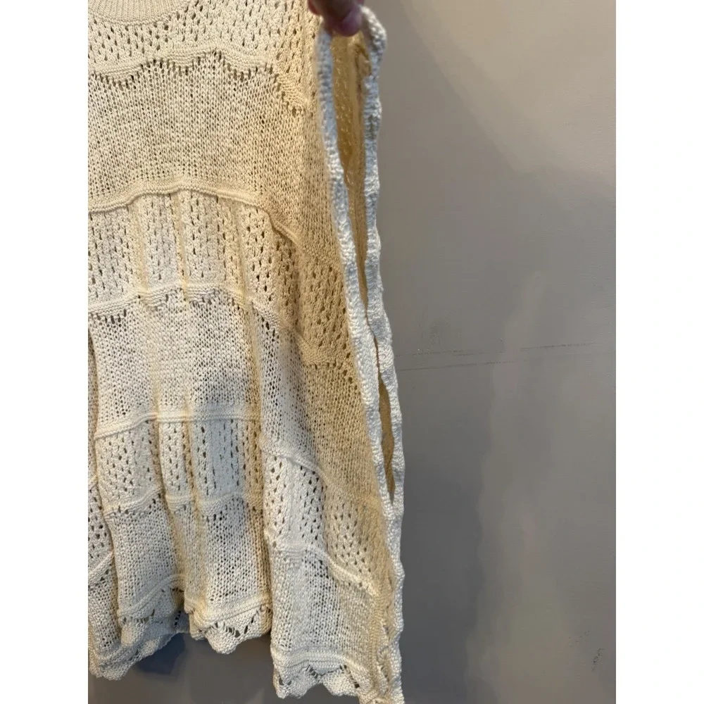Sundance‎ East Days Crocheted Poncho Vacation Coastal One Size Cream